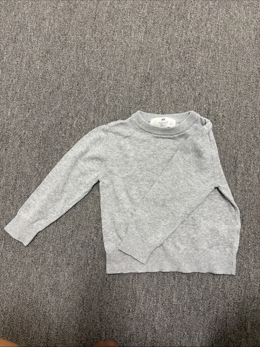 KIDS H&M Light Gray Crew Neck Sweater